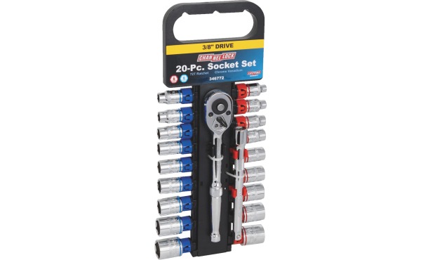 Channellock Standard and Metric 3/8 In. Drive 6-Point Shallow Ratchet & Socket Set (20-Piece)