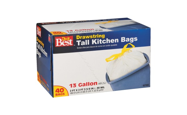 Do it Best 13 Gal. Tall Kitchen White Trash Bag (40-Count)